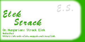 elek strack business card